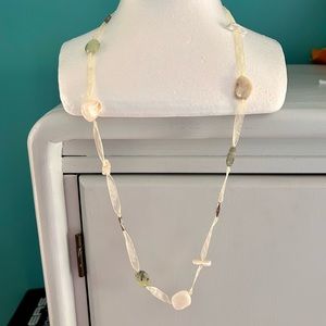 NWT J Jill Semi-Precious Long Necklace Organza Ribbon